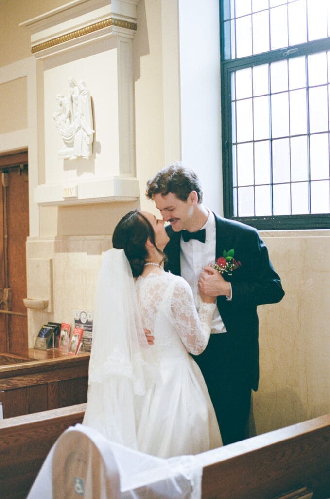 Film handles warm, low-light wedding scenes with a grace that digital sensors often can't match.