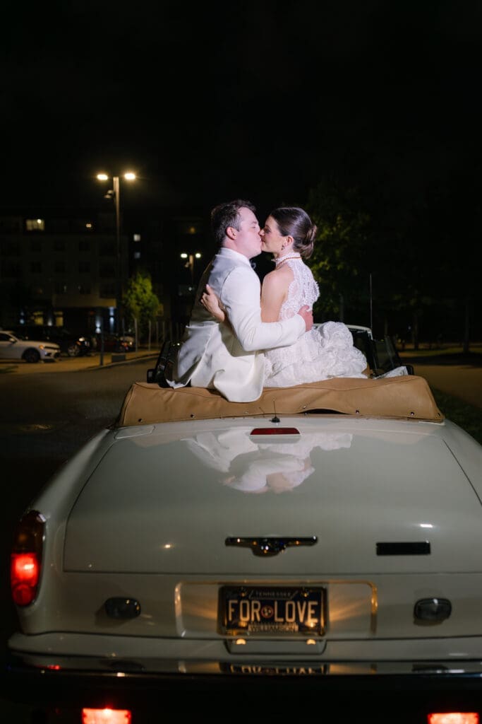Classic Rolls Royce wedding getaway car Nashville Tennessee