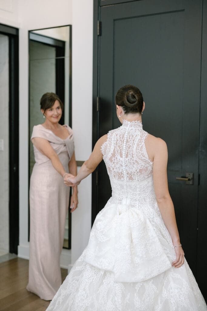 Bride in wedding dress at The Noelle Hotel downtown Nashville