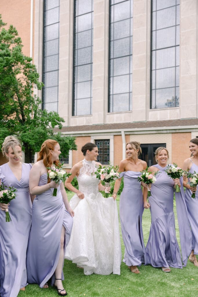 bridesmaids portraits at St Henry Catholic Church in Nashville, TN