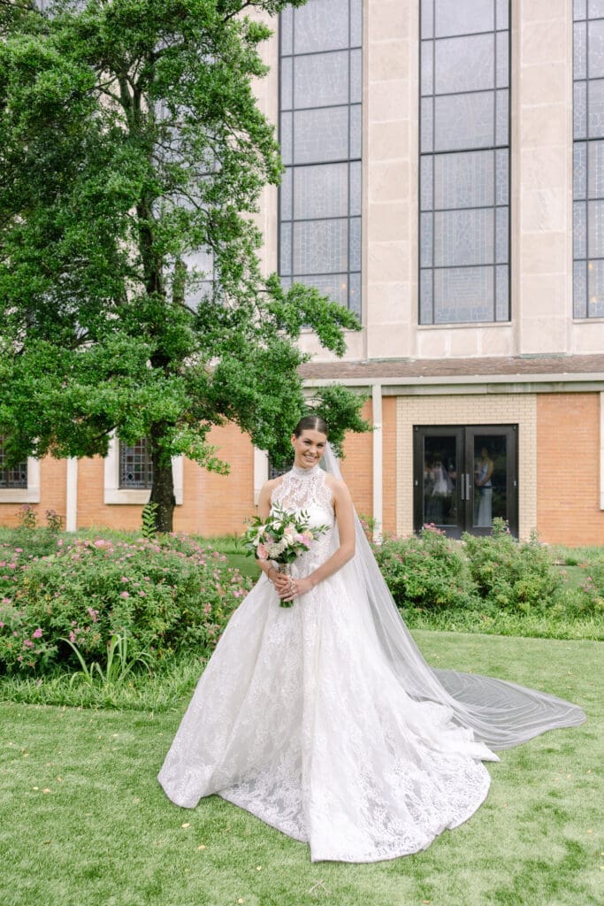 bridal portraits at St Henry Catholic Church in Nashville, TN