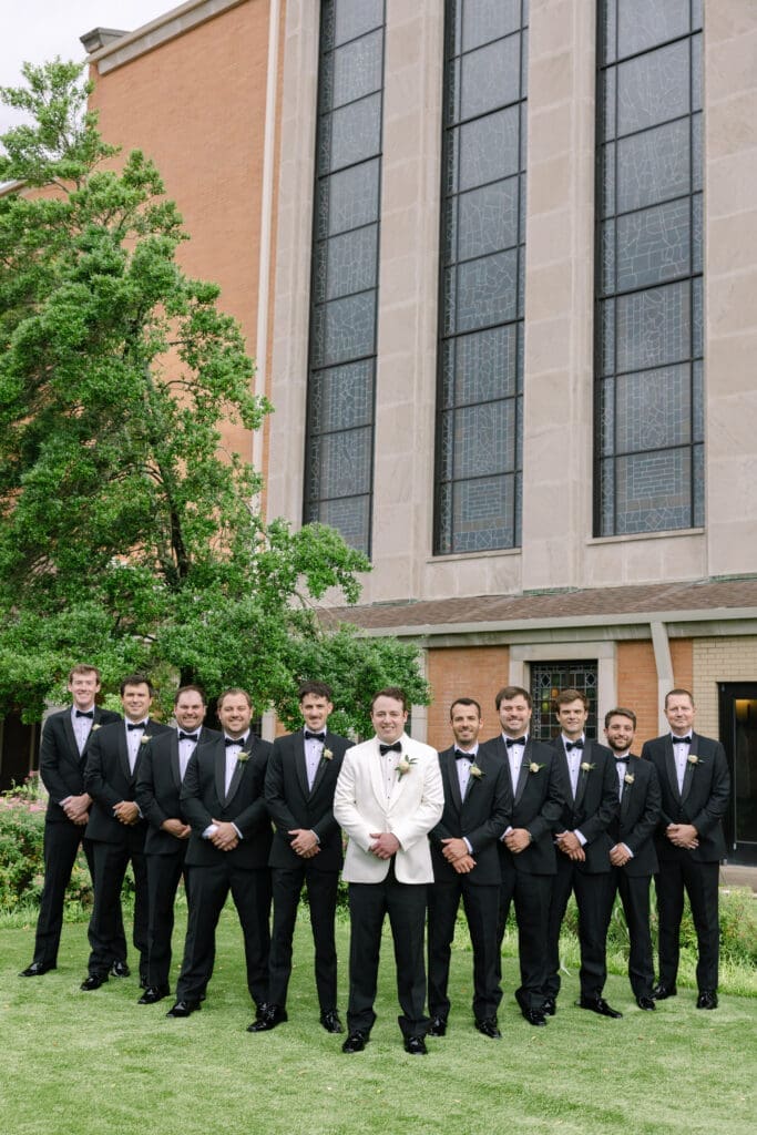 Groomsmen portraits at St Henry Catholic Church in Nashville, TN