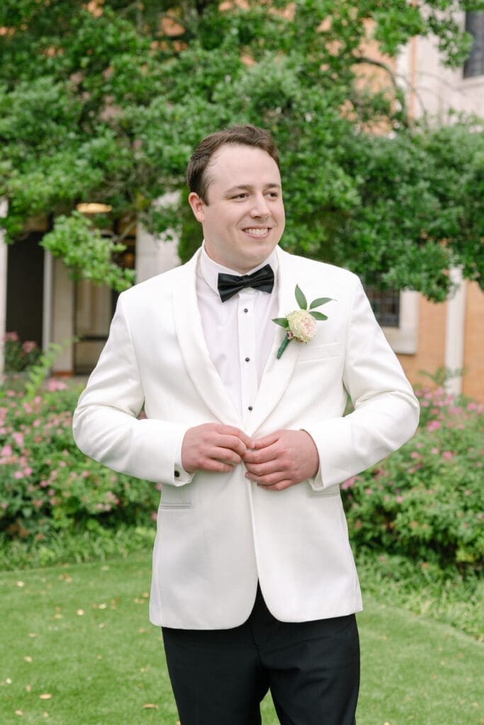 Groom portraits at St Henry Catholic Church in Nashville, TN