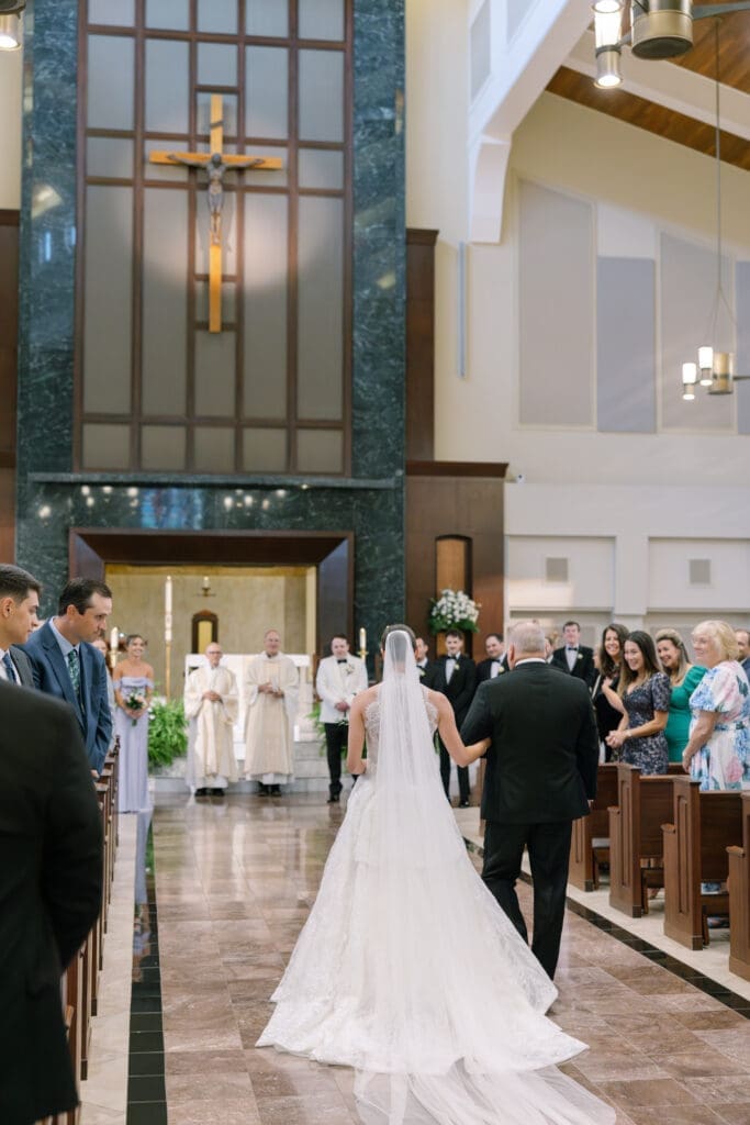 Catholic wedding ceremony at St. Henry Church Nashville with Bishop Mark Beckman officiating
