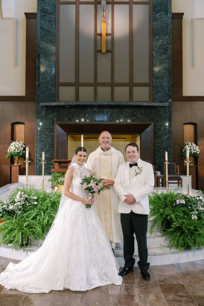 Catholic wedding ceremony at St. Henry Church Nashville with Bishop Mark Beckman officiating