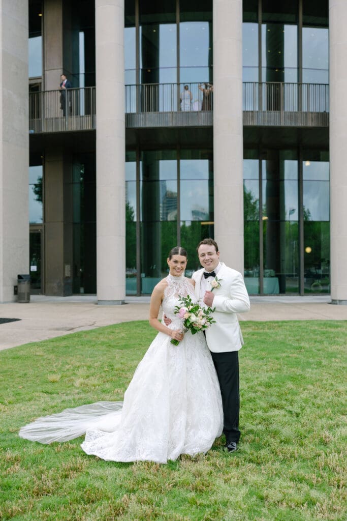 Mardi Gras inspired bride and groom wedding portraits Nashville
