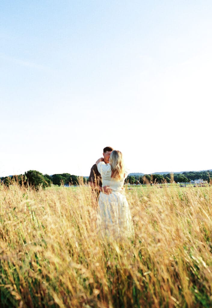 Romantic engagement portraits at Harlinsdale Farm Franklin TN on 35mm film