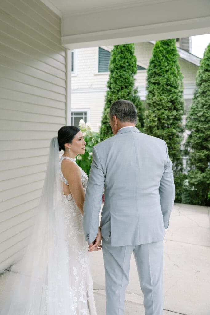 first look with father of the bride captured by O Happy Day Photo in Franklin, TN