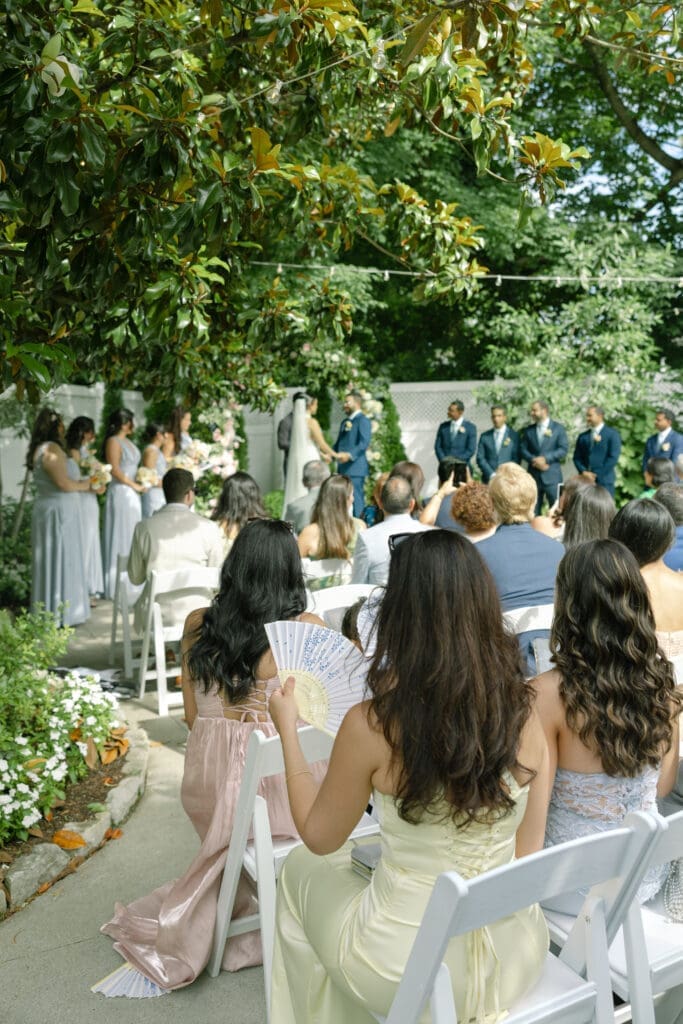 garden ceremony at cj's off the square in franklin, tn