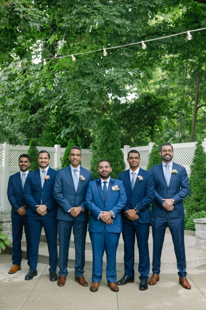 groom and groomsmen at a beatiful May garden wedding at CJ's off the Square in Franklin, TN