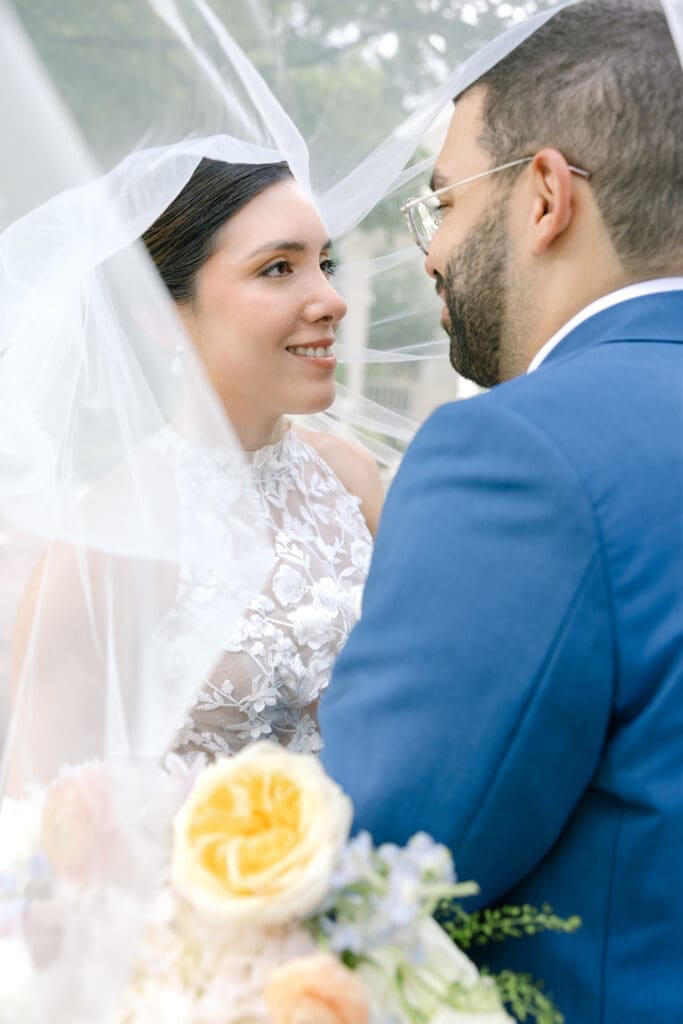 bride and groom portraits in downtown franklin, tn