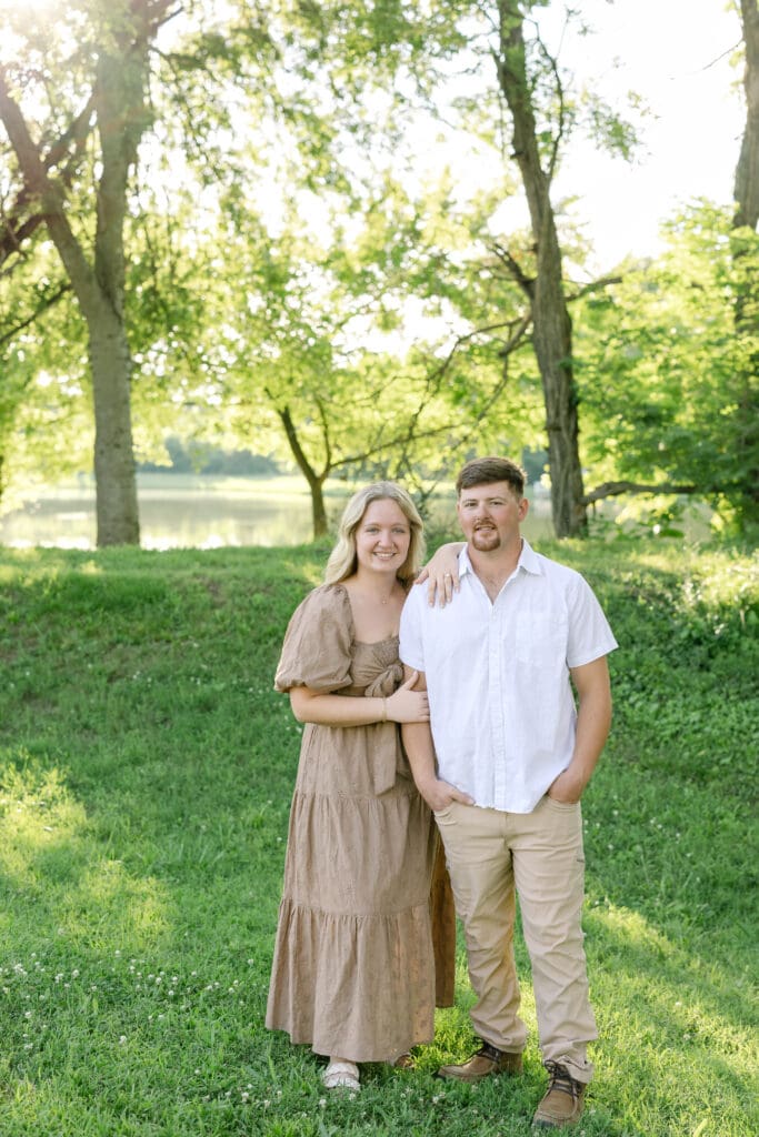 Golden hour engagement portraits Harlinsdale Farm Franklin TN