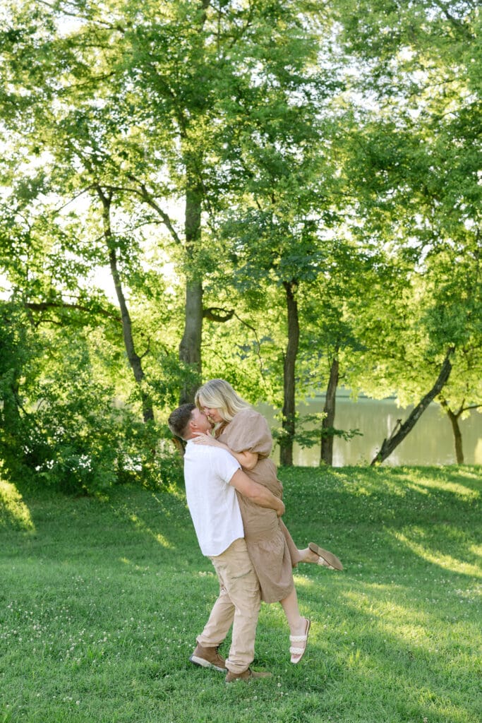 Playful engagement portraits Harlinsdale Farm Franklin TN