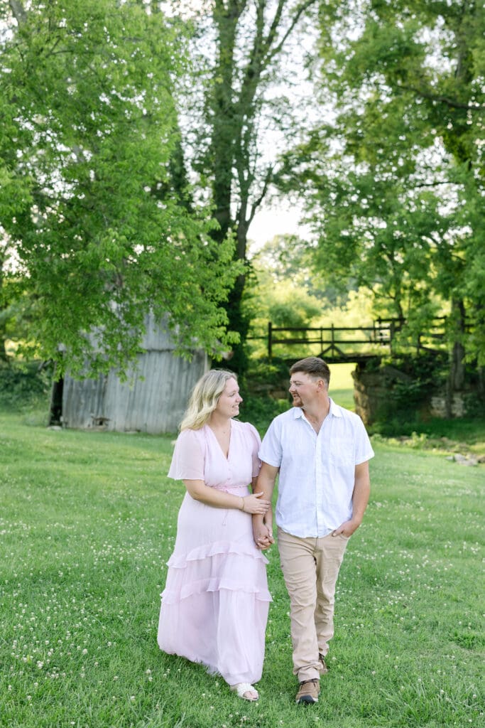 Harlinsdale engagement session Franklin Tennessee golden hour
