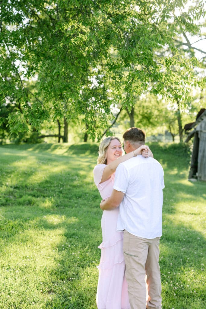 Harlinsdale engagement session Franklin Tennessee golden hour
