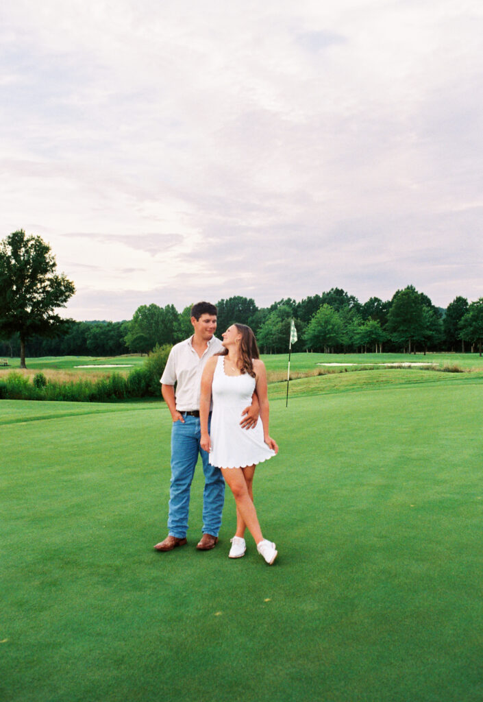 golf course engagement photos in Nashville,tn