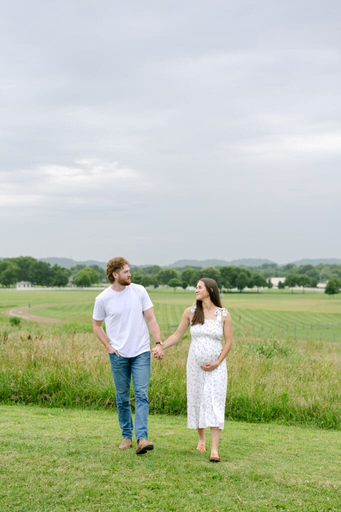 parents to be sharing a beautiful moment at their maternity session at harlinsdale farm