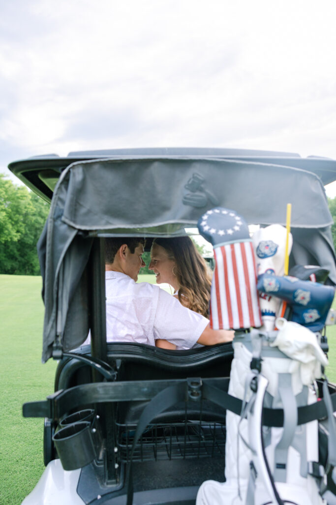 golf course engagement photos
