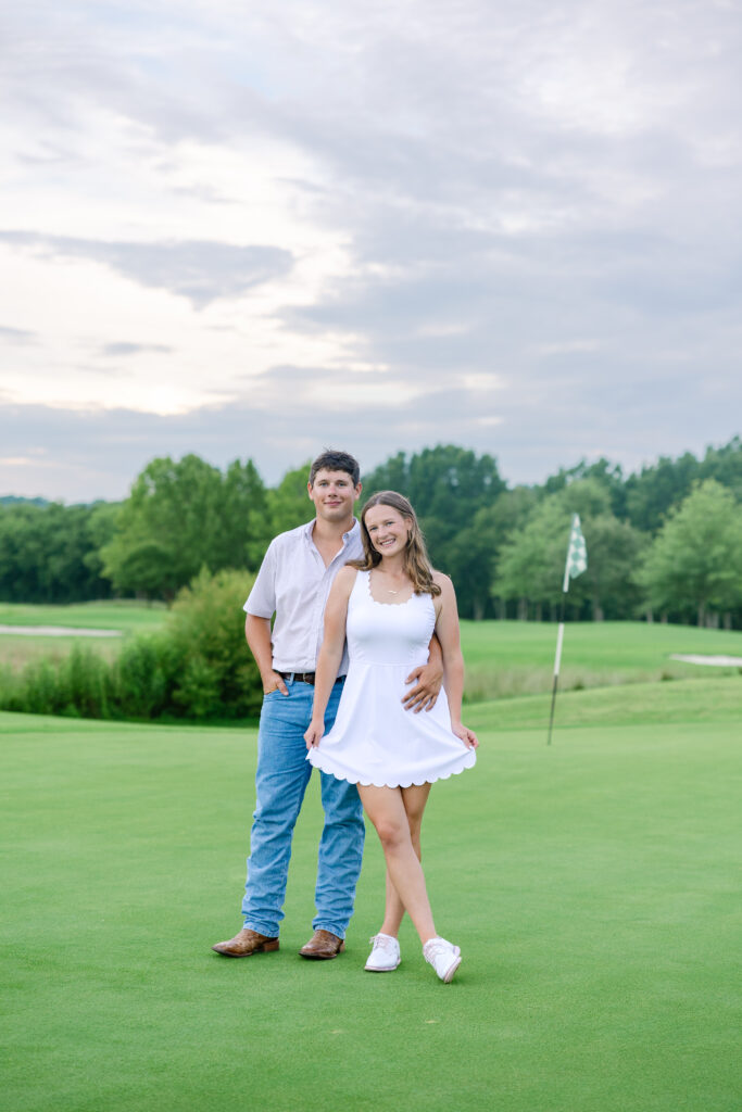 golf course engagement photos