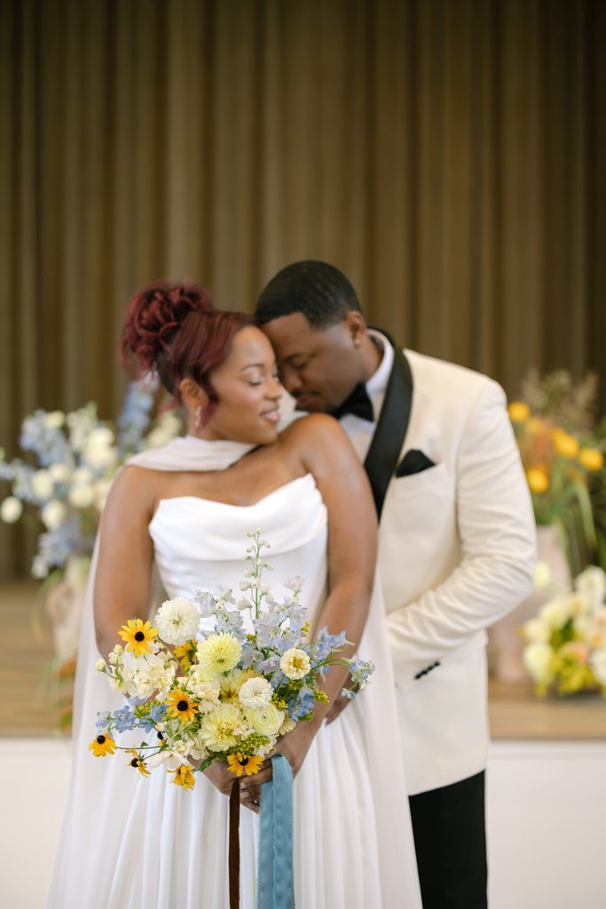 Romantic couple portrait at The Elm, a luxury downtown Nashville wedding venue