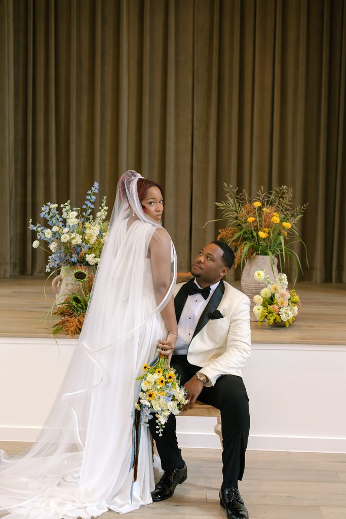 Romantic couple portrait at The Elm, a luxury downtown Nashville wedding venue