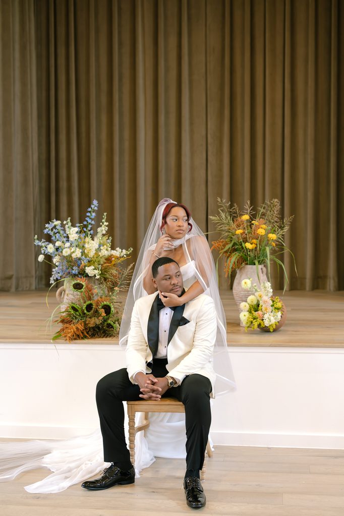 Romantic couple portrait at The Elm, a luxury downtown Nashville wedding venue